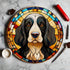 Cocker Spaniel Black & White Glass Suncatcher Worktop Saver